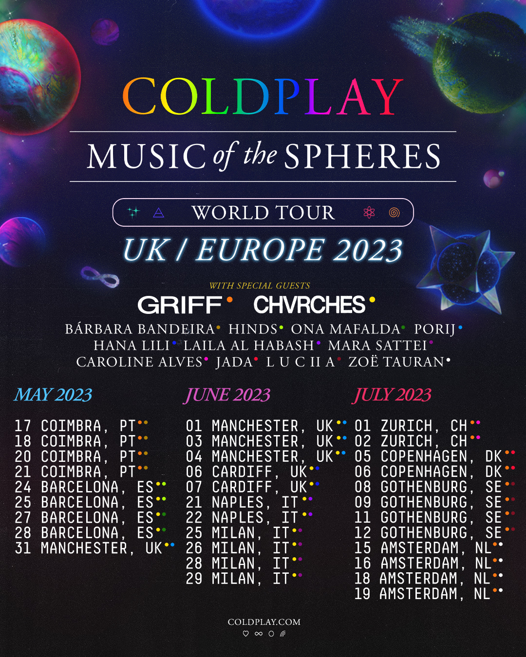 coldplay european tour 2023