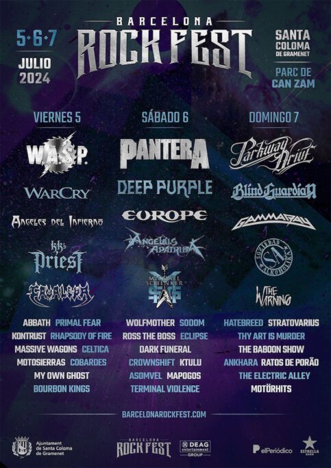 Barcelona rock fest 2024 cartel por dias