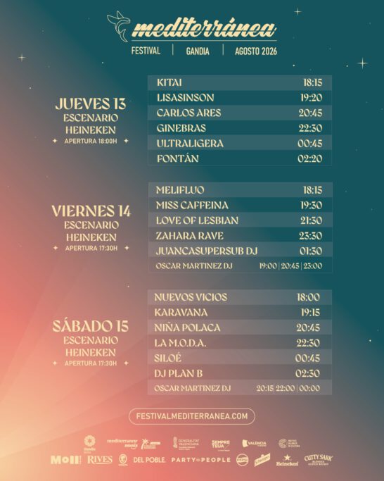 Horarios Mediterránea 2026