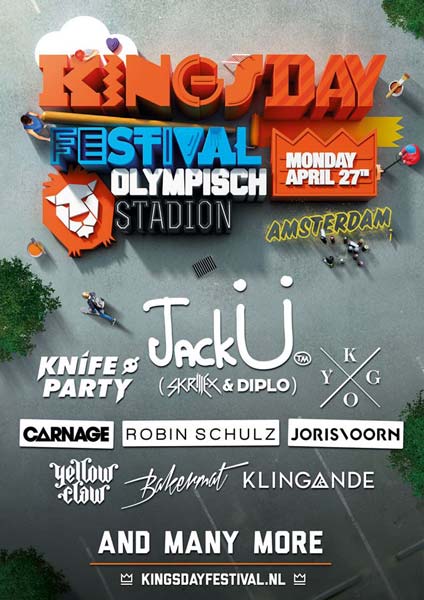 Jack Ü and Knife Party, main names of Kingsday Festival 2015
