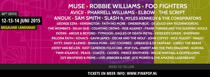 Pinkpop 2015 - Line Up March