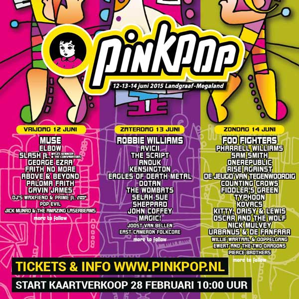 Pinkpop 2015 confirms its line up