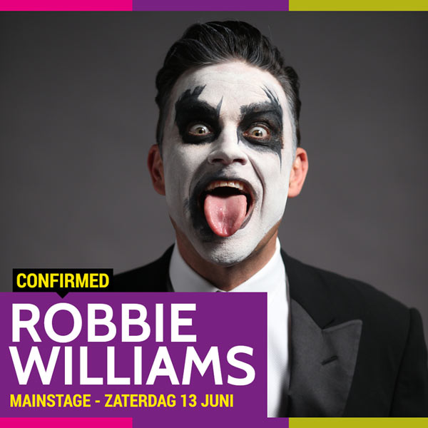 Robbie Williams confirmed as third headliner of Pinkpop 2015